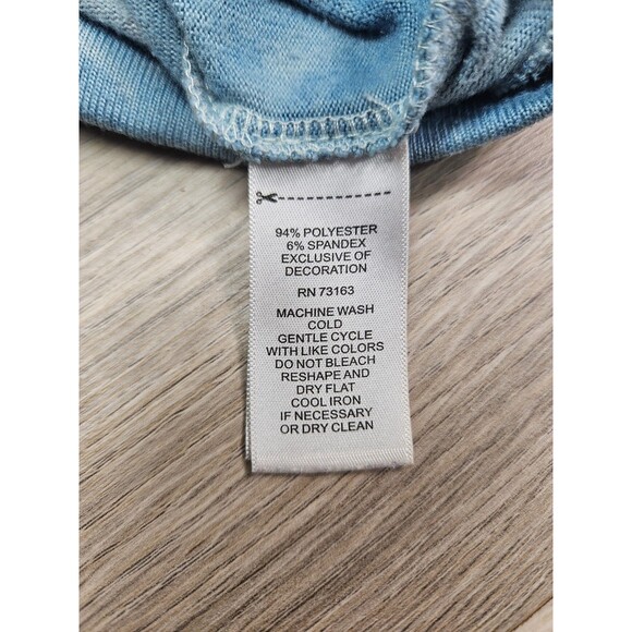 Cupio Womwns Blue Tie Dye Sweater Ruffle Size Medium - Picture 5 of 6